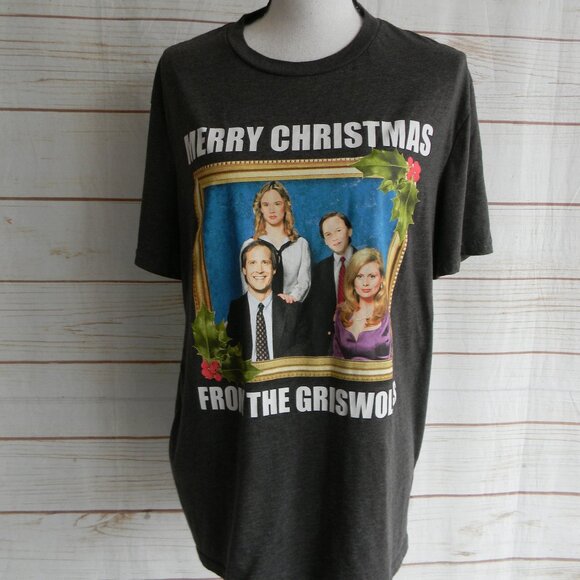 NATIONAL LAMPOON'S MERRY CHRISTMAS FROM THE GRISWOLD'S GRAY T-SHIRT SZ XL UNISEX - Picture 1 of 4